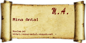 Mina Antal névjegykártya